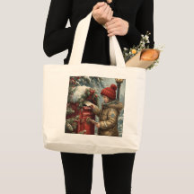 Bolso de correo de Navidad, tote bag festivo para 