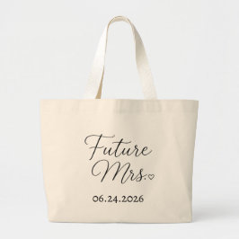 Tela Gigante Bolso de fecha de boda de futura Sra. personalizad