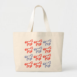 Tela Gigante Bolso de Identidad con Patrón de Caballo