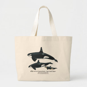 Tela Gigante Bolso de la playa de la familia de la orca