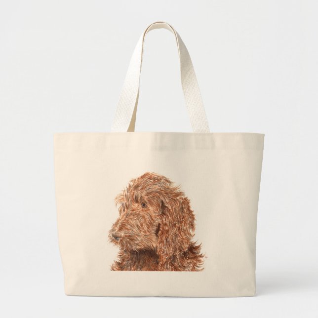 Tela Gigante Bolso de Labradoodle #2 del chocolate (Frente)