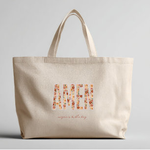 Tela Gigante Bolso de libro de Biblia personalizado con aplique
