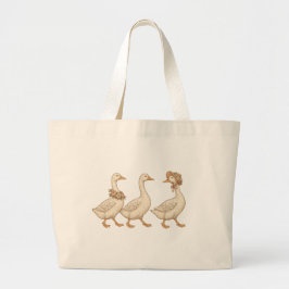 Tela Gigante Bolso de lona de ganso floral – Estilo granja vint