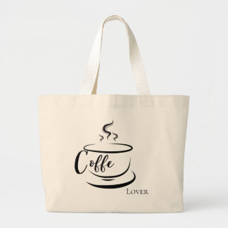 Tela Gigante Bolso de lona para amante del café minimalista con