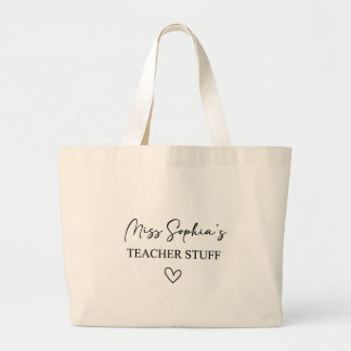 Tela Gigante Bolso de lona personalizado para maestro, nombre d