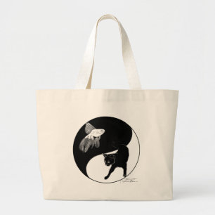 Tela Gigante Bolso de los pescados y del gato de YinYang