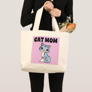 TELA GIGANTE BOLSO DE MAMÁ GATO COLORIDO CARTERA BOLSO
