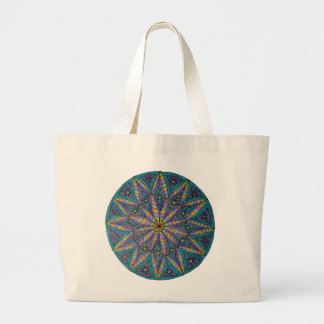 Tela Gigante Bolso de mandala estallido de estrellas púrpura/ve