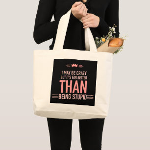 Tela Gigante Bolso de mano con letras "Puede que esté loca"