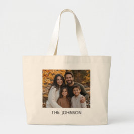 Tela Gigante Bolso de mano con nombre y foto familiar personali