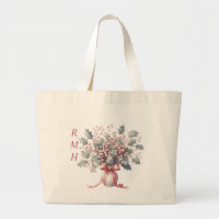 Bolso de mano de acebo de diciembre personalizado