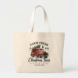 Tela Gigante Bolso de mano de árboles de Navidad frescos de gra