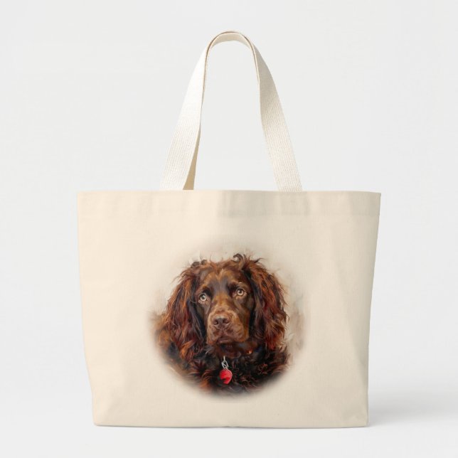 Tela Gigante Bolso de mano de arte impresionista Boykin Spaniel (Frente)