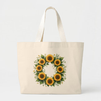 Tela Gigante Bolso de mano de corona de girasol dorado elegante