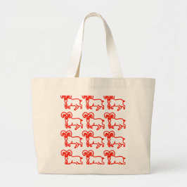 Tela Gigante Bolso de mano de estampado de Carnero Rojo