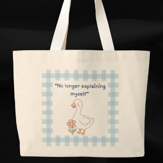 Tela Gigante Bolso de mano de gingham azul Sassy Goose