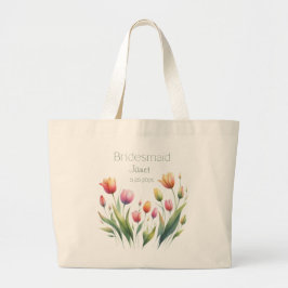 Tela Gigante Bolso de mano de tulipán para dama de honor person
