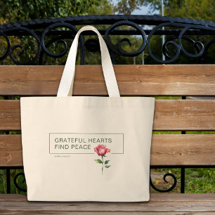 Tela Gigante Bolso de mano inspirador Grateful Hearts – Elegant