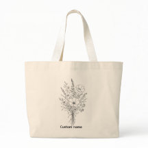 Bolso de mano minimalista con ramo floral personal