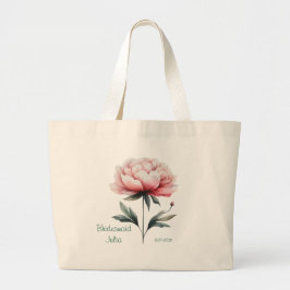 Tela Gigante Bolso de mano peonía para dama de honor personaliz