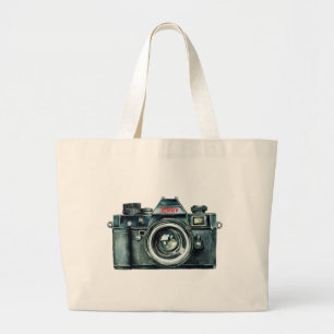 Tela Gigante Bolso de mano personalizado de cámara vintage