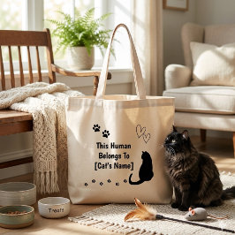Tela Gigante Bolso de mano personalizado de gato negro