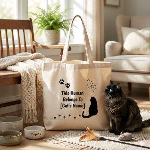 Tela Gigante Bolso de mano personalizado de gato negro