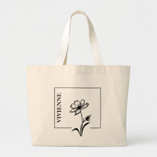 Tela Gigante Bolso de mano personalizado de margarita – Regalo