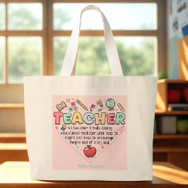Tela Gigante Bolso de mano personalizado para maestros