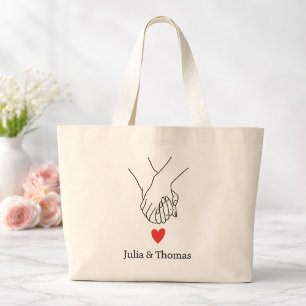 Tela Gigante Bolso de mano personalizado para parejas que se to