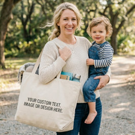 Tela Gigante Bolso de mano personalizado - Su diseño de texto o