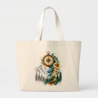 Tela Gigante Bolso de mano Vintage Coffee Explorer Mountain