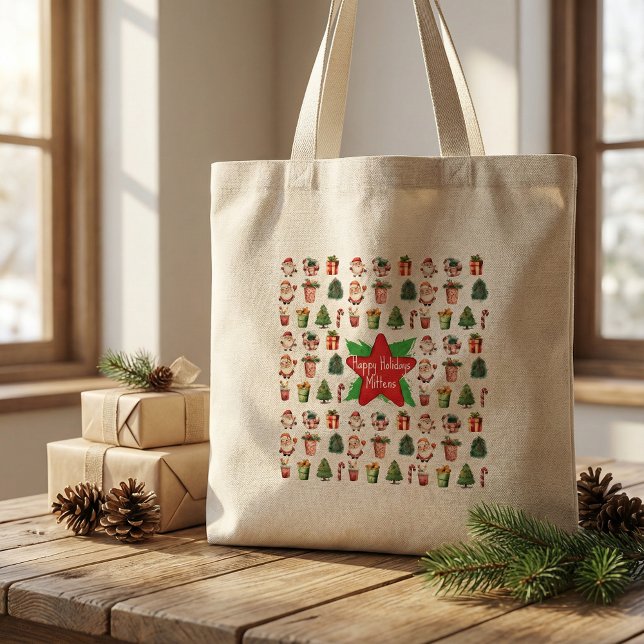 Tela Gigante Bolso de Navidad con letra moderna rústico (Subido por el creador)