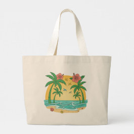 Tela Gigante Bolso de playa tropical Palm Paradise