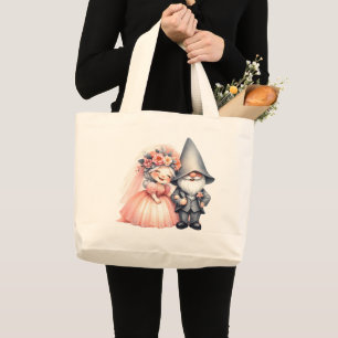 Tela Gigante Bolso de regalo de boda con gnomo de jardín capric
