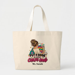 Tela Gigante Bolso de regalo personalizado para maestro de lect