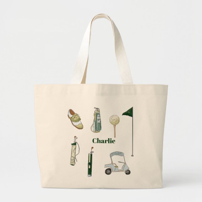 Tela Gigante bolso de tote de golf personalizado (Frente)