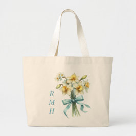Tela Gigante Bolso de tote de narciso de marzo personalizado