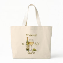 Bolso de tote de vino blanco de año de nacimiento