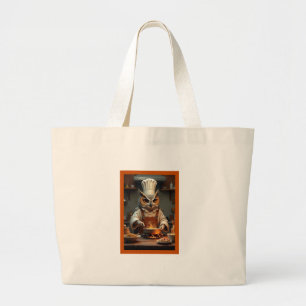 Tela Gigante bolso de tote del chef del búho