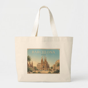 Tela Gigante Bolso de viaje vintage de Barcelona