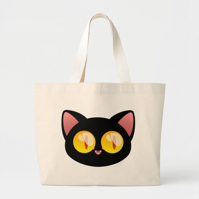 Tela Gigante Bolso del gato negro de Halloween (Frente)