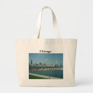 Tela Gigante Bolso del tote del horizonte de Chicago