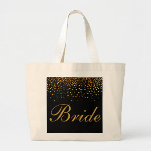 Tela Gigante Bolso grande tote de oro de novia
