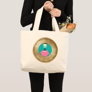 Tela Gigante Bolso Jumbo – Diseño de cerdita rosa Calendario 20