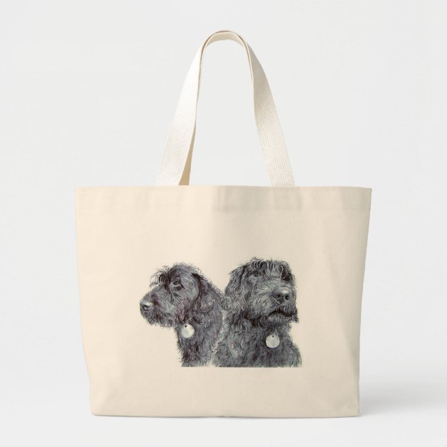 Tela Gigante Bolso negro de Labradoodles (Frente)