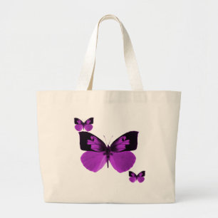 Tela Gigante Bolso negro y púrpura de la mariposa