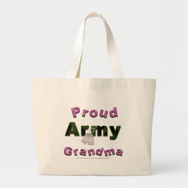 Tela Gigante Bolso orgulloso de la abuela del ejército (Frente)