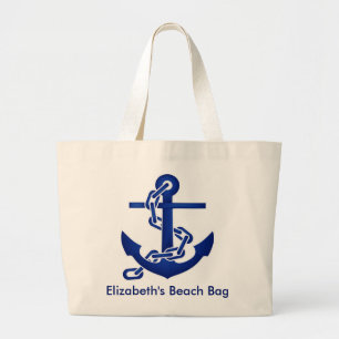 Tela Gigante Bolso personalizado de la playa del ancla