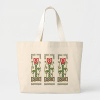 Bolso rojo de los tulipanes